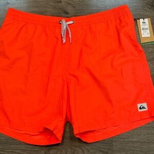 NWT Quiksilver Men's Neon Orange Swim